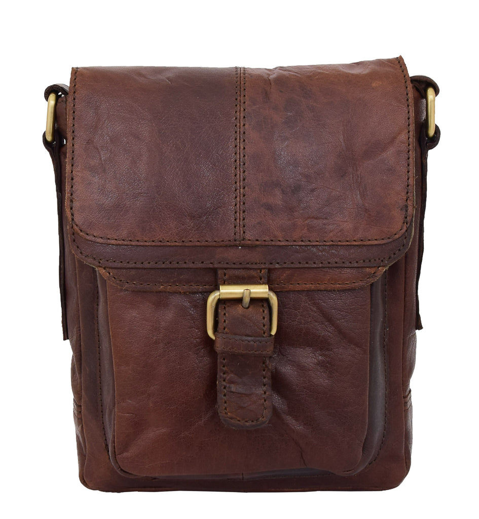 DR286 Real Leather Vintage Cross Body Bag Classic Brown 4