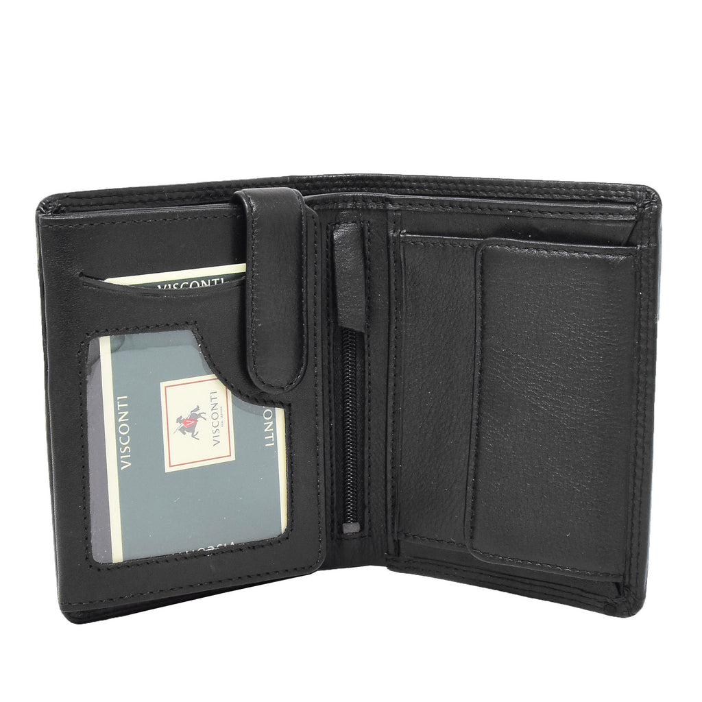 DR426 Men's Soft Leather Large Size Wallet Black 1