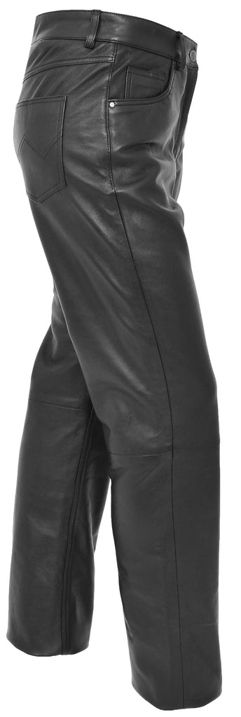 DR253 Women's Black Leather Trousers 4