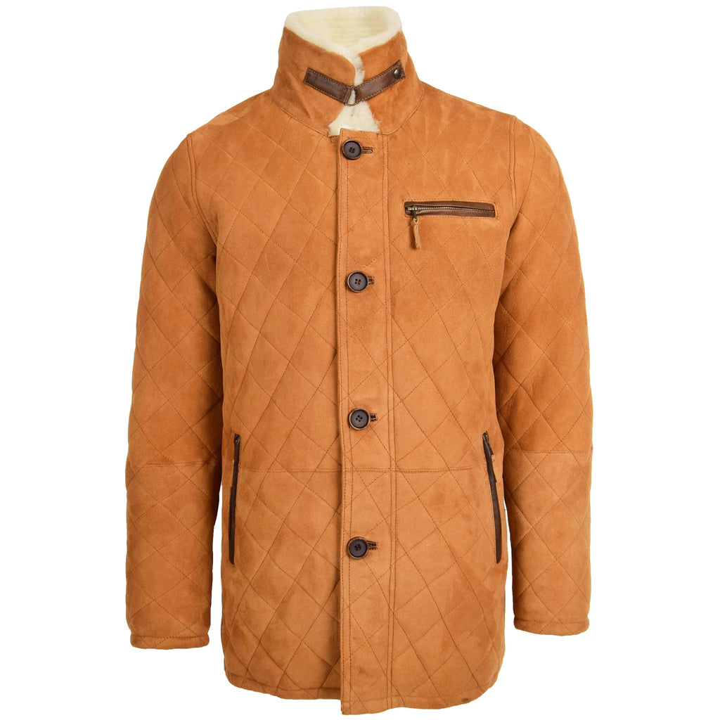 DR148 Men's Classic Sheepskin Jacket Fur Tan 3