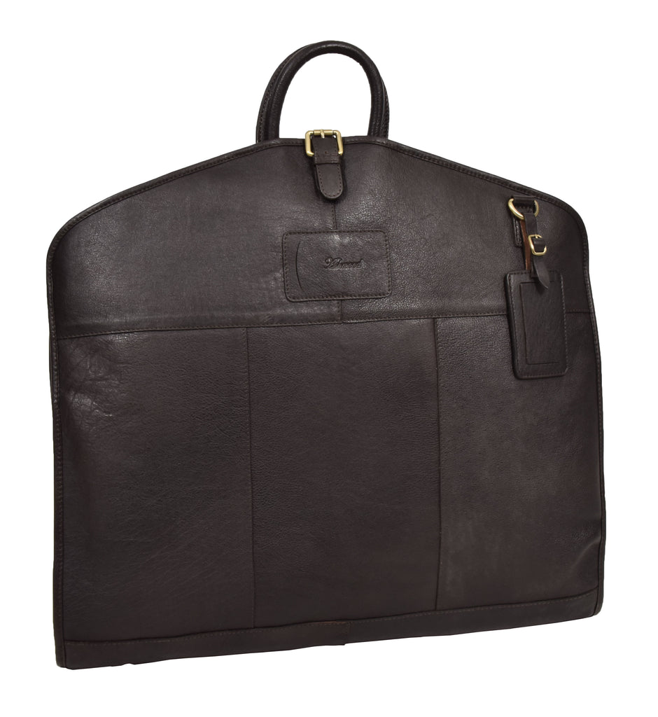 DR281 Buffalo Leather Suit Carrier Garment Bag Brown 2