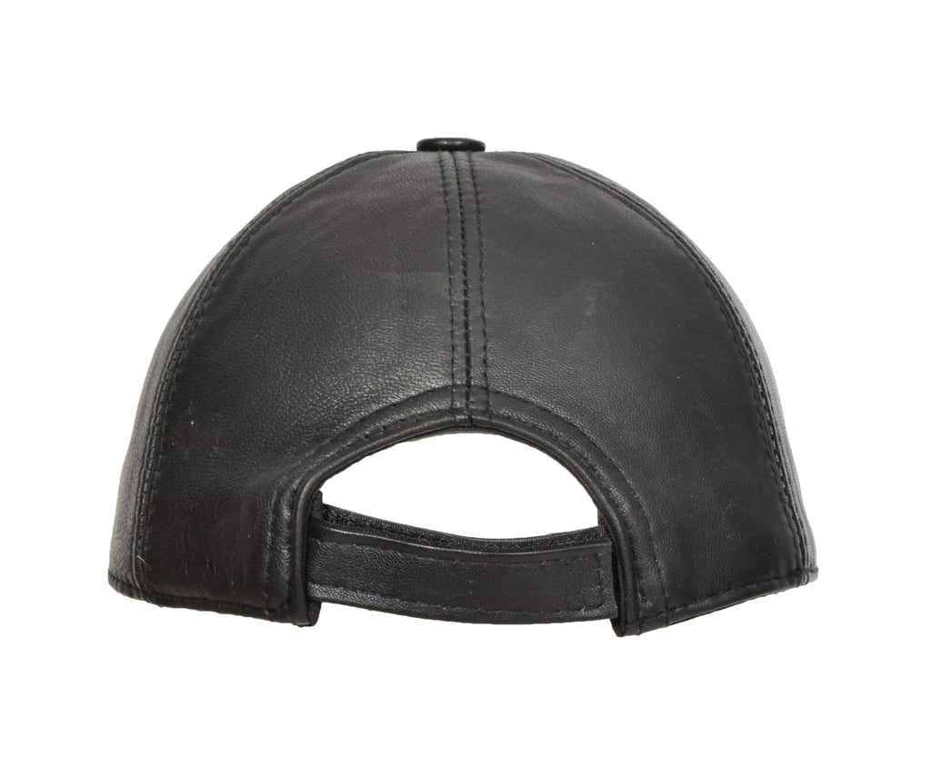 DR395 Classic Leather Baseball Cap Black 4