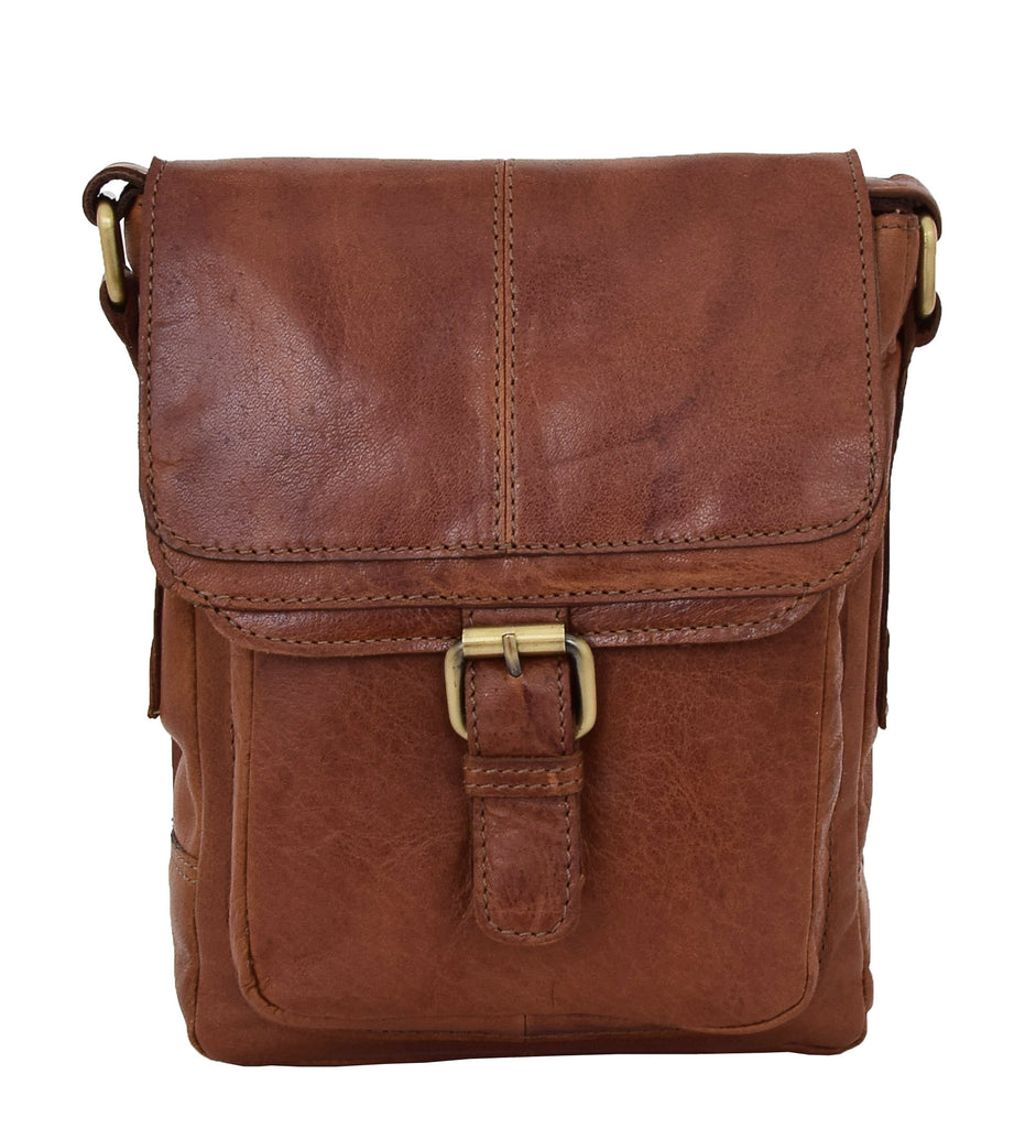DR286 Real Leather Vintage Cross Body Bag Classic Tan 4