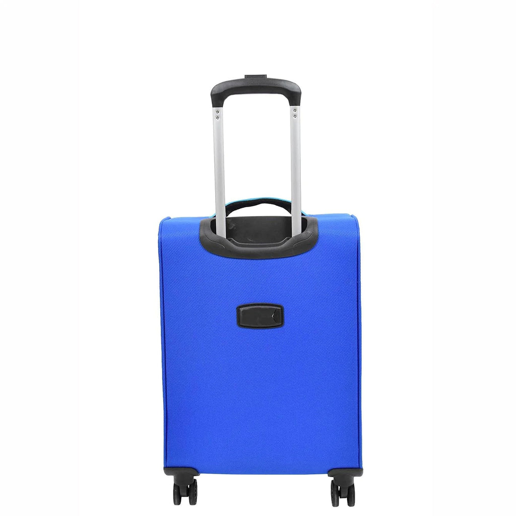 DR521 Lightweight 4 Wheel Soft Hand Luggage Cabin Size Suitcase Blue 4