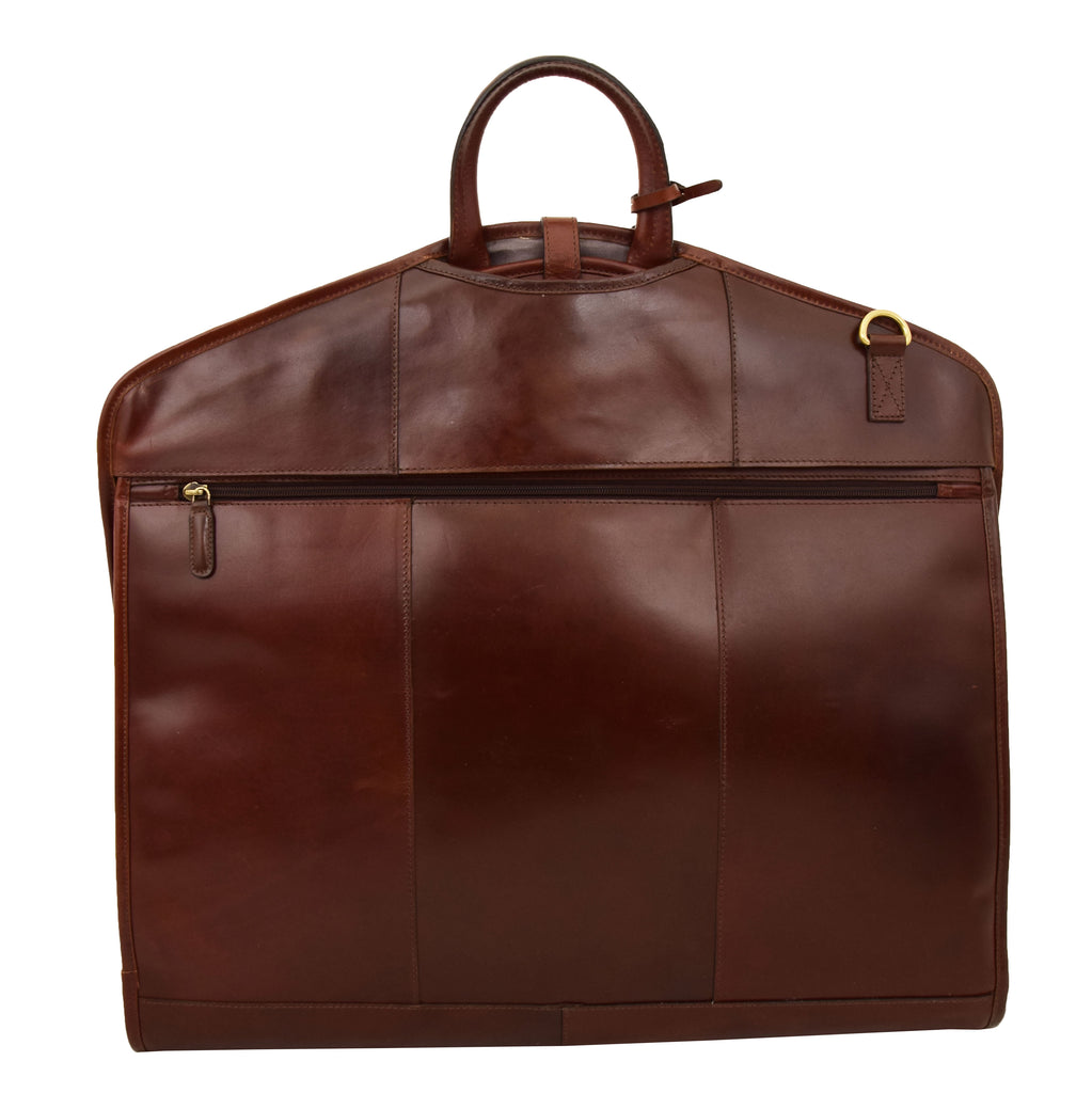 DR281 Buffalo Leather Suit Carrier Garment Bag Brandy 6