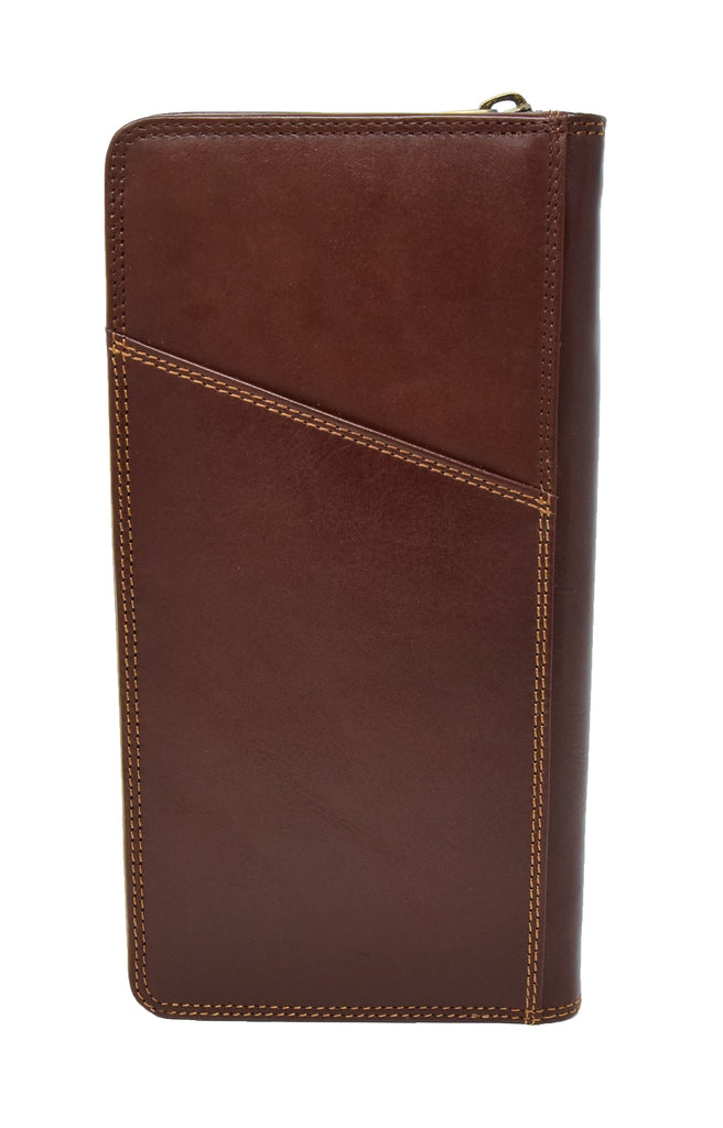 DR433 Exclusive Leather Passport Travel Wallet Brown 4