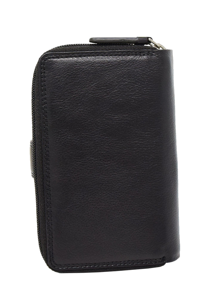 DR427 Women's Leather Booklet Style Purse Black 4