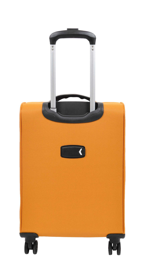 DR521 Lightweight 4 Wheel Soft Hand Luggage Cabin Size Suitcase Yellow 4