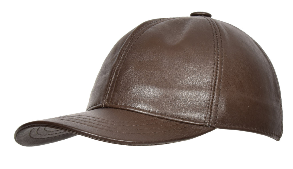 DR395 Classic Leather Baseball Cap Brown 4