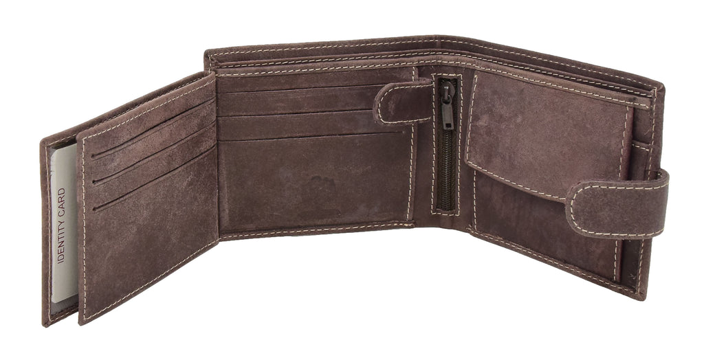 DR407 Men's Wallet with a Buckle Closure Brown 5