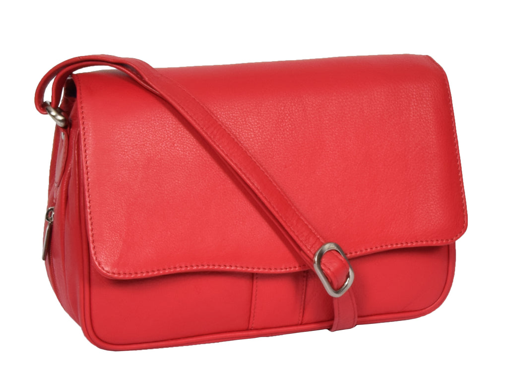 DR313 Women’s Leather Shoulder Messenger Handbag Red 2