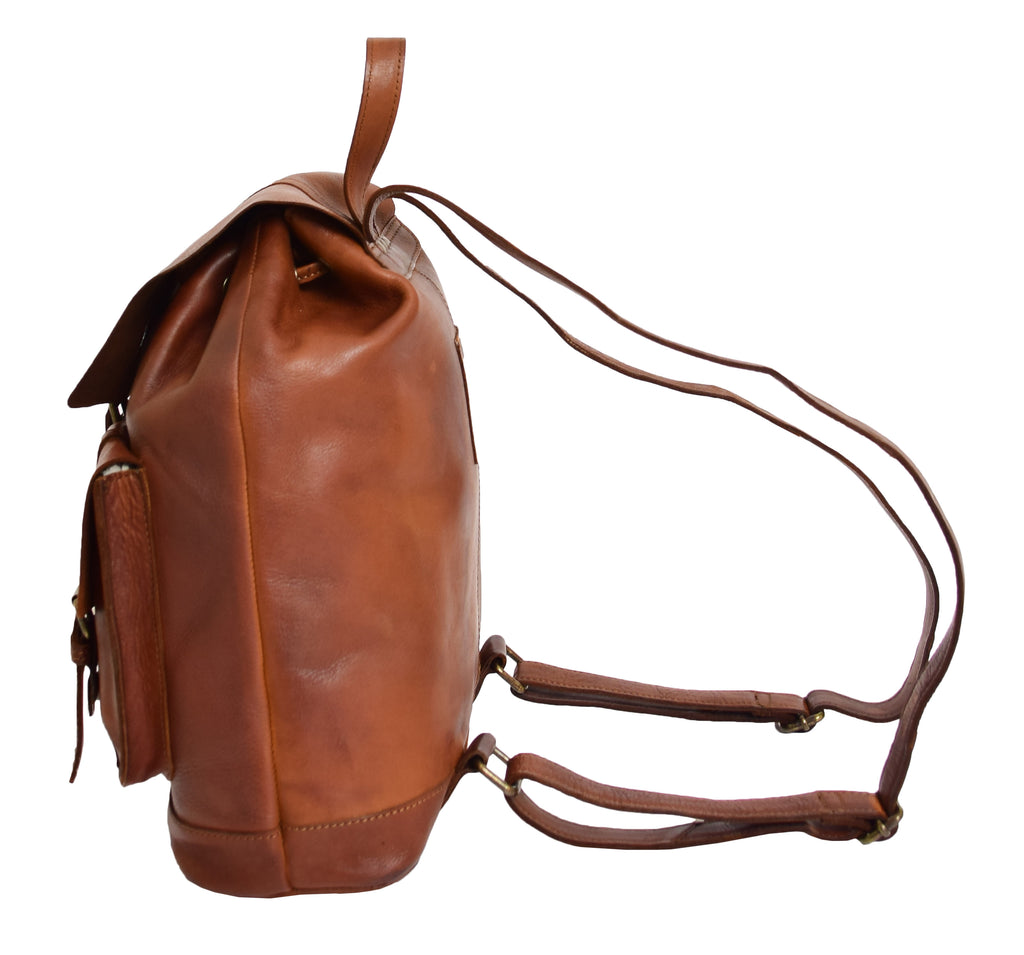 DR311 Italian Buffalo Retro Leather Rucksack Bag Backpack Tan 4