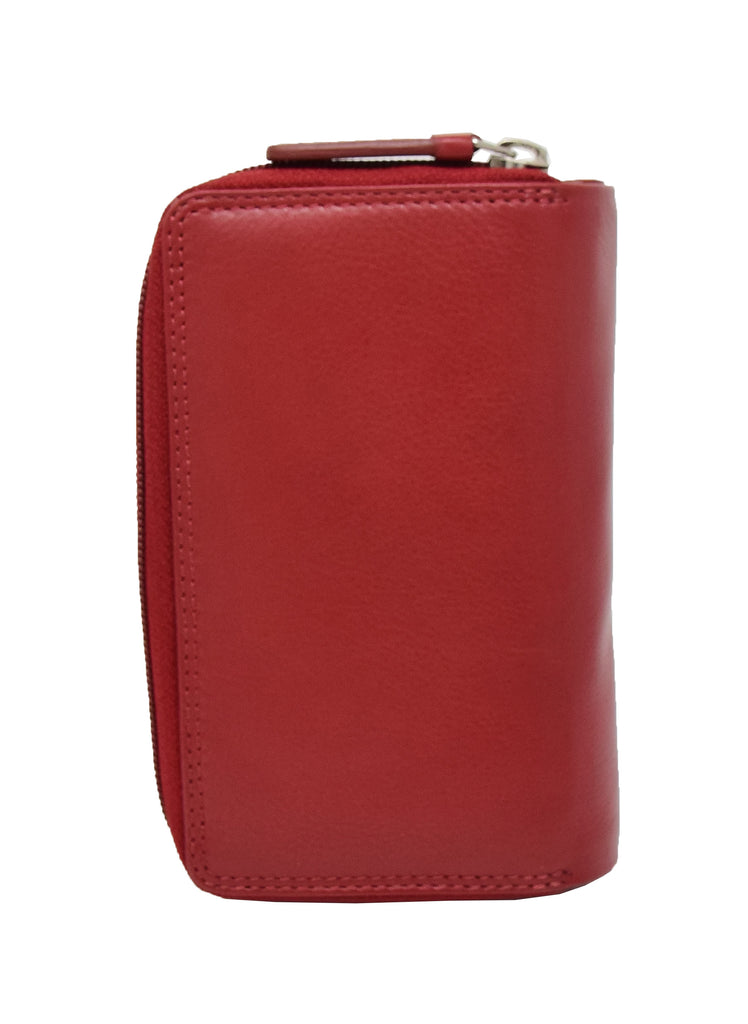 DR427 Women's Leather Booklet Style Purse Red 4