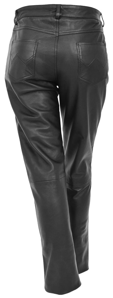 DR253 Women's Black Leather Trousers 5