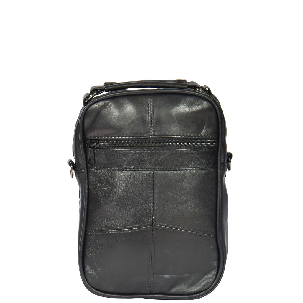 DR472 Multi Pocket Leather Bag Black 3