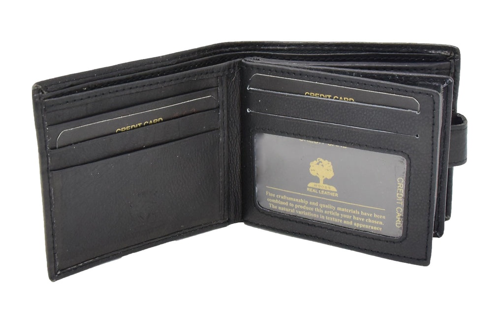 DR408 Men's Bifold Leather Notecase Wallet Black 5