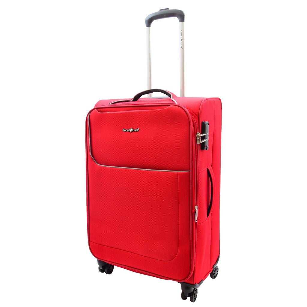 DR499 Lightweight Four Wheel Soft Luggage Suitcase TSA Lock Red 5