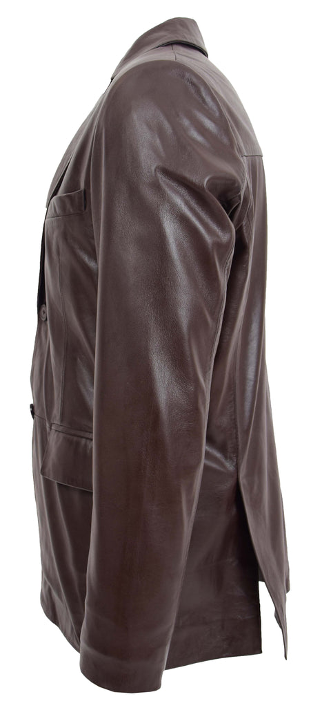 DR170 Men's Blazer Leather Jacket Brown 5