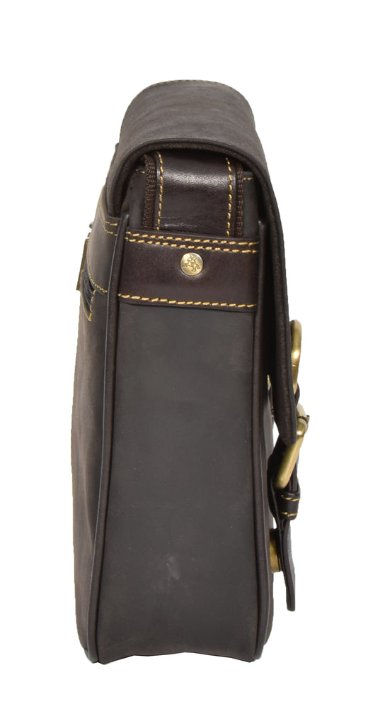 DR393 Satchel Style Leather Flight Bag Brown 5