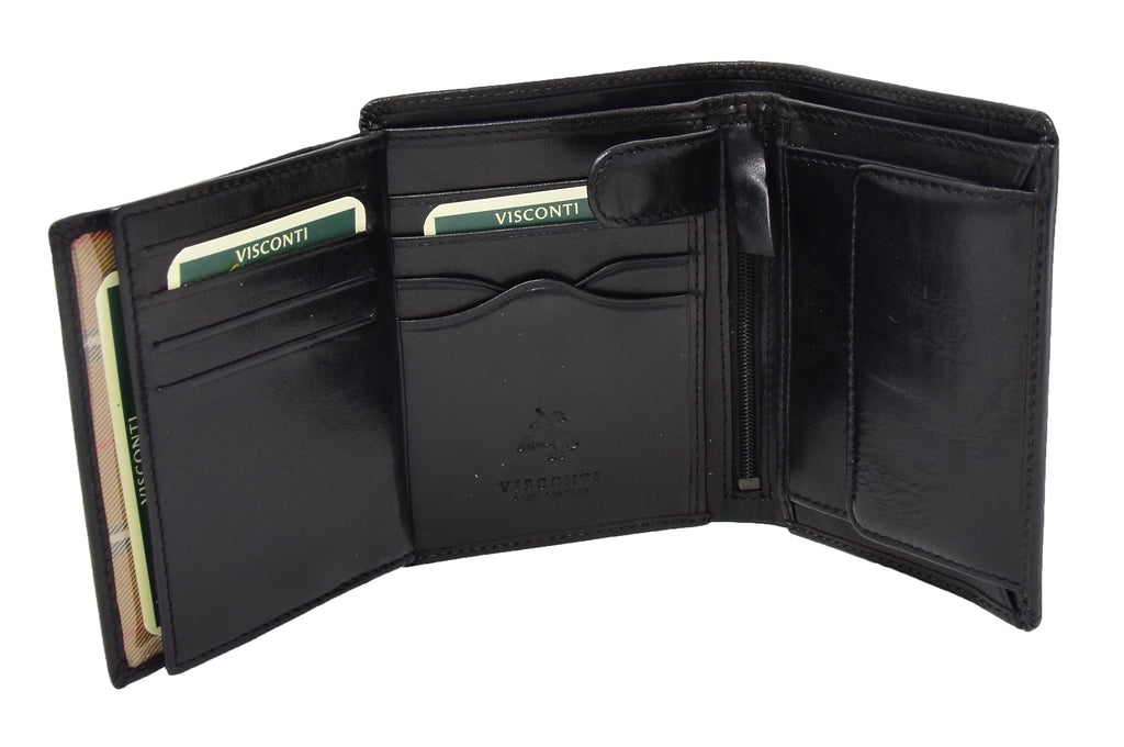 DR430 Men's Large Leather Bifold Wallet Black 5