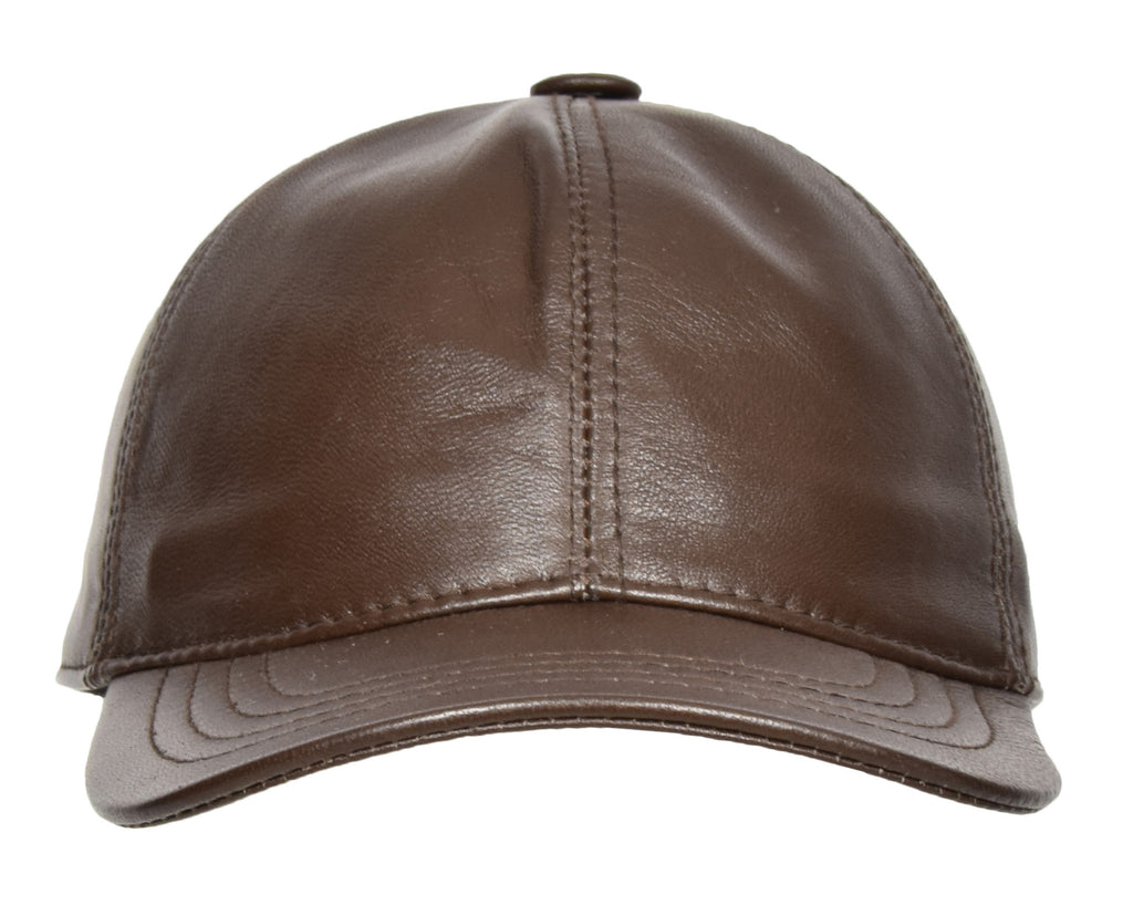 DR395 Classic Leather Baseball Cap Brown 5