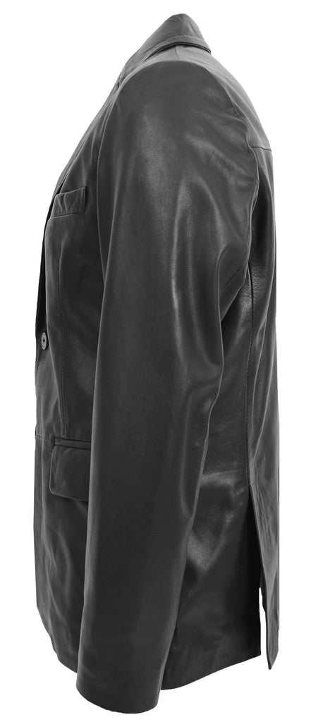DR170 Men's Blazer Leather Jacket Black 3