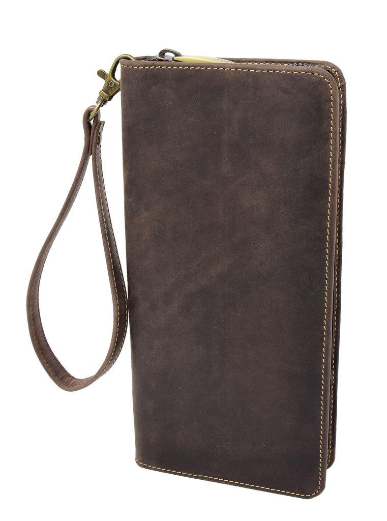 DR405 Vintage Leather Travel Documents Wallet Brown  4