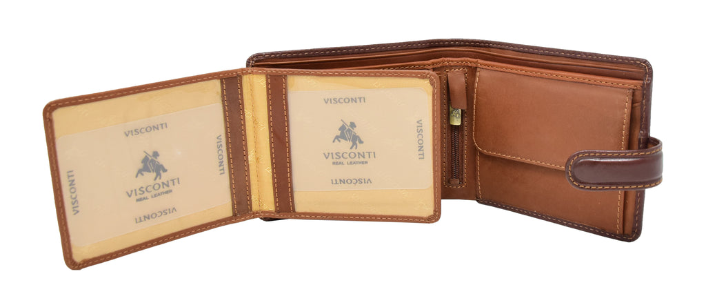 DR436 Men's Premium Leather Two Tone Wallet Brown 5