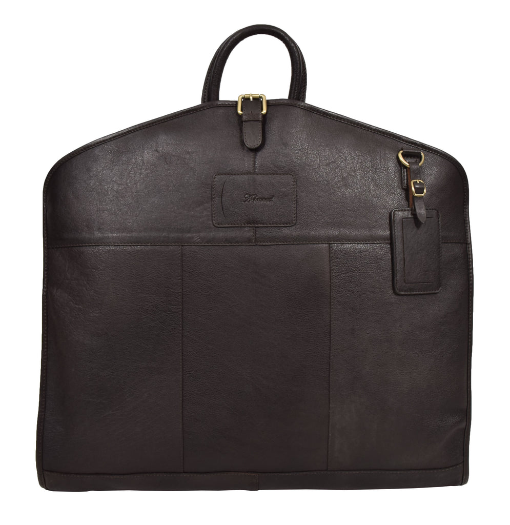DR281 Buffalo Leather Suit Carrier Garment Bag Brown 3