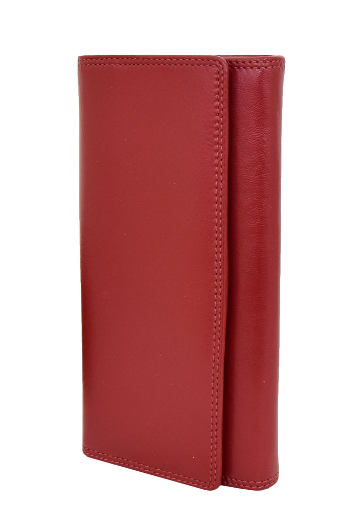 DR428 Women's Envelope Style Leather Purse Red 5