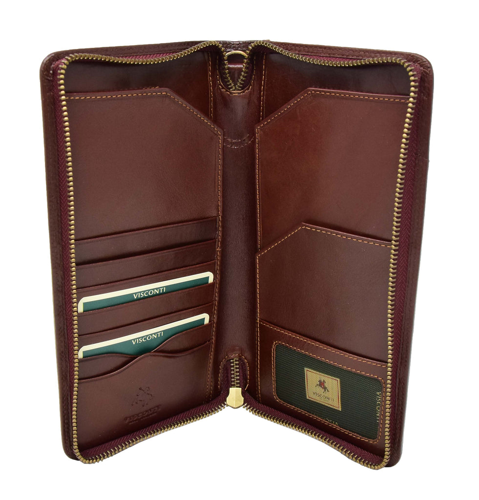 DR433 Exclusive Leather Passport Travel Wallet Brown 5
