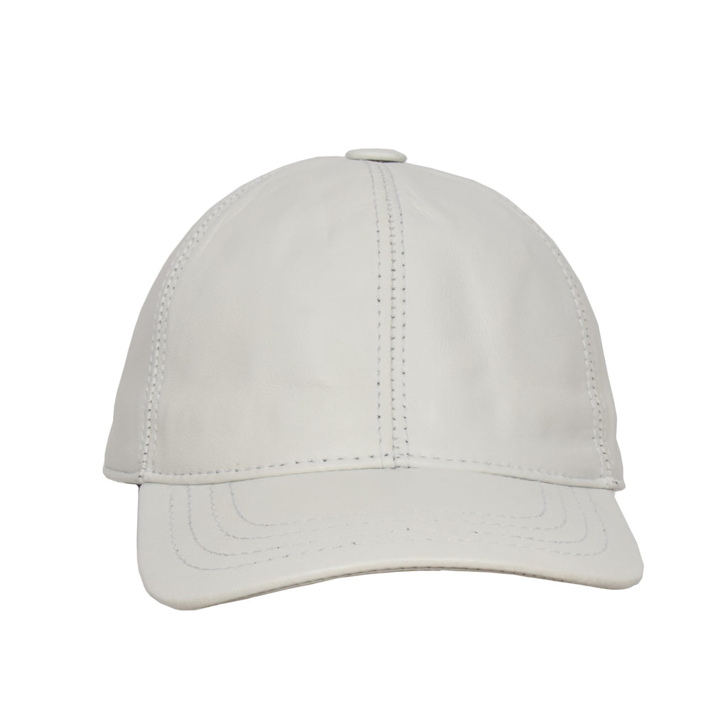 DR395 Classic Leather Baseball Cap White 5