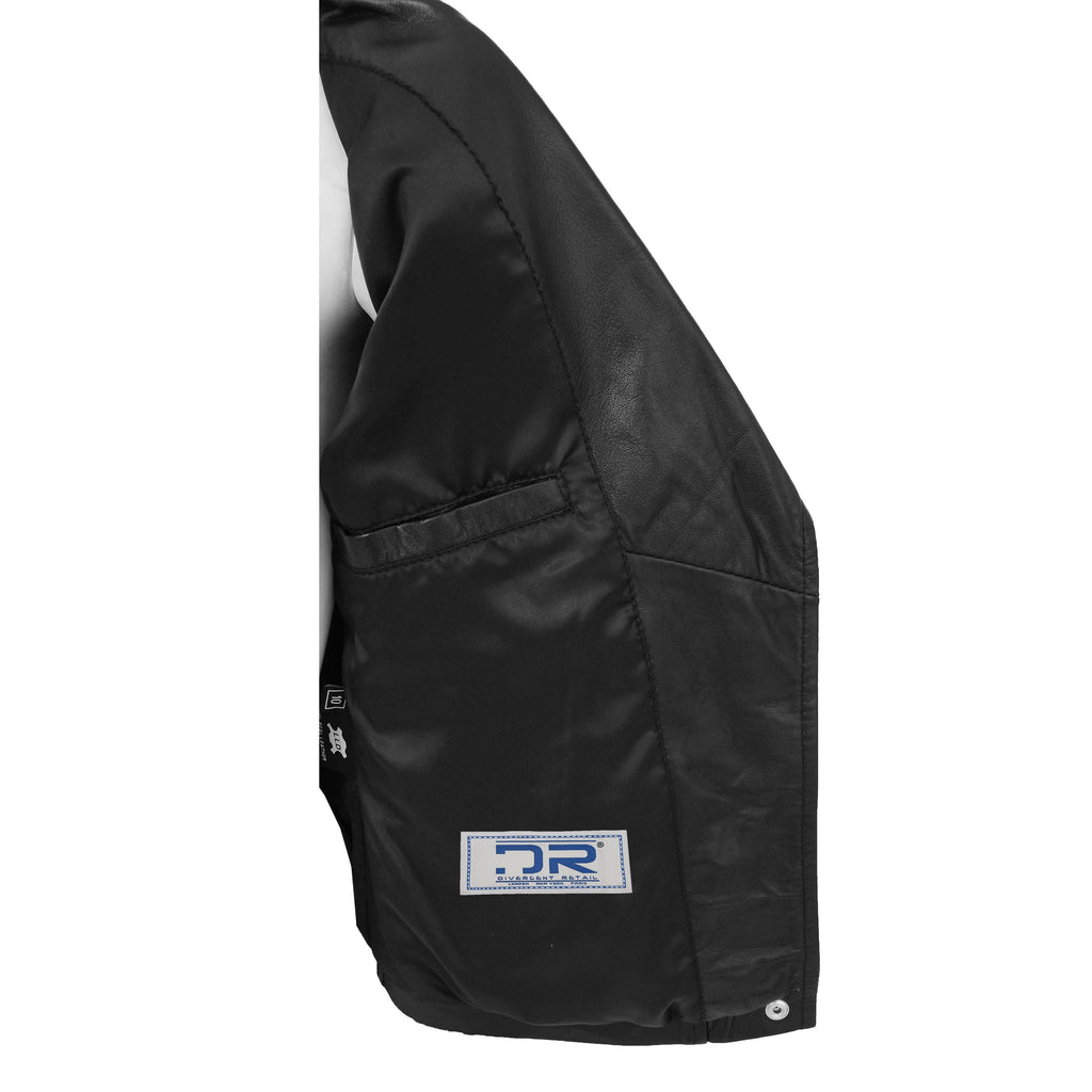 DR268 Women's Biker Leather Jacket Black 7
