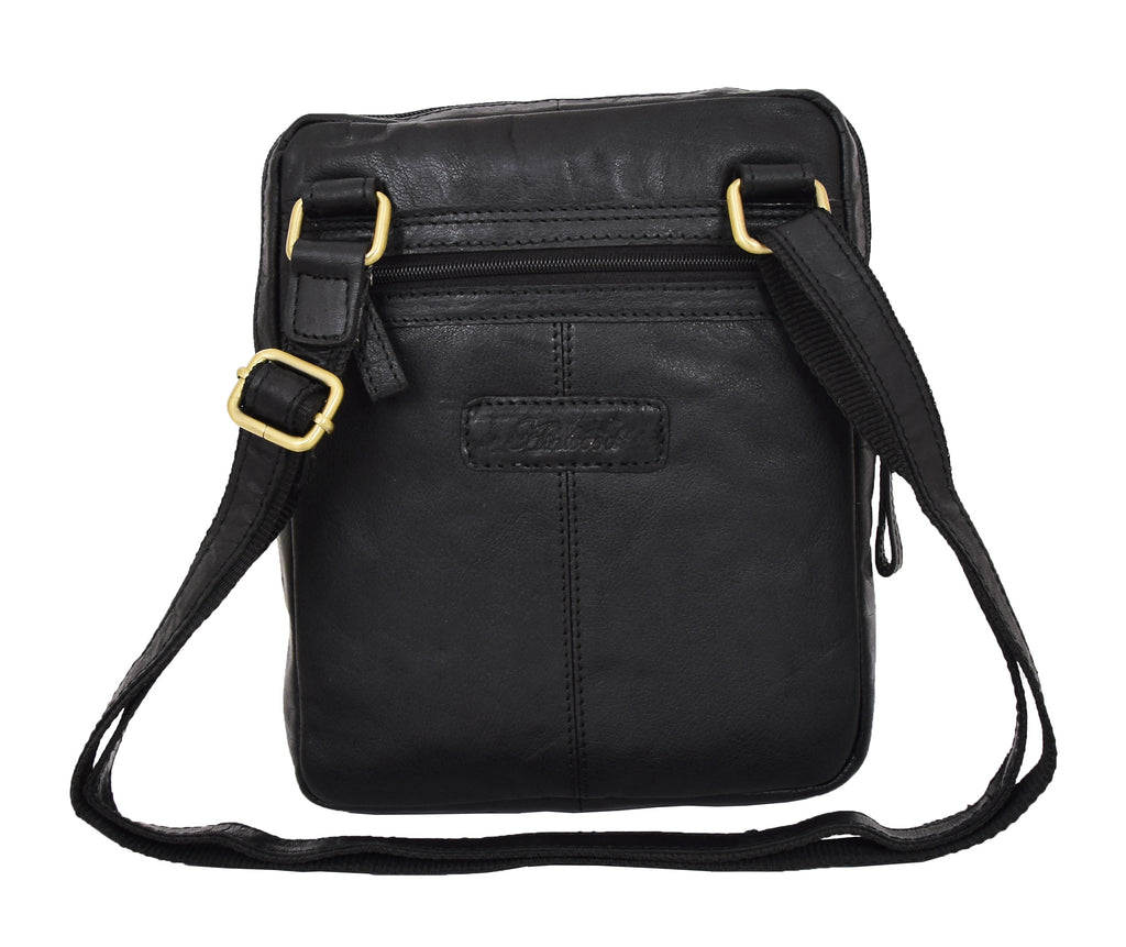 DR287 Real Leather Retro Cross Body Bag Classic Black 6