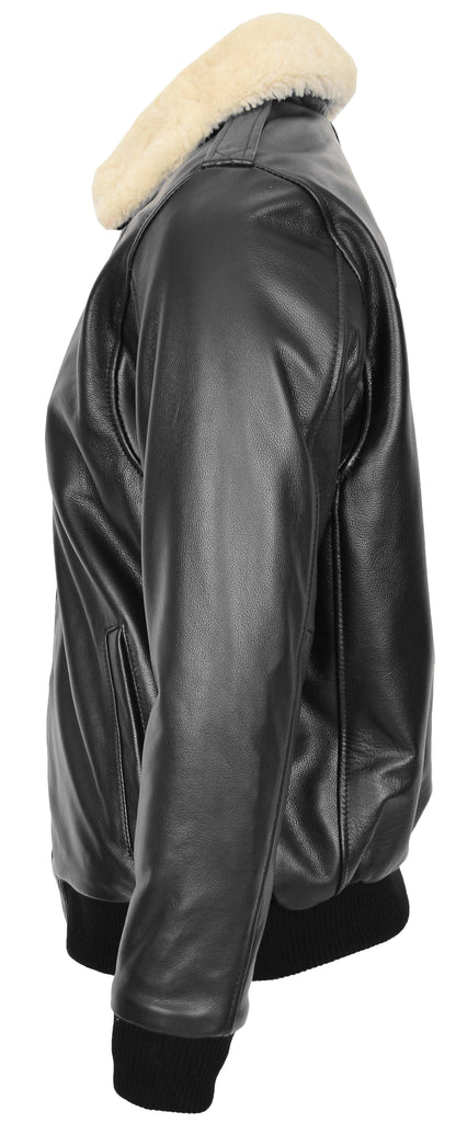 DR140 Men's Classic Leather Pilot Jacket Black 6