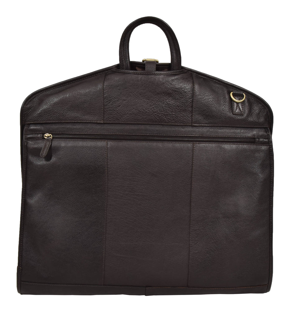DR281 Buffalo Leather Suit Carrier Garment Bag Brown 4