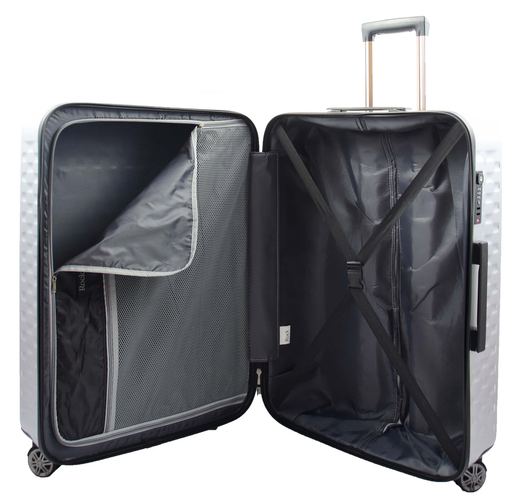 DR511 Travel Luggage 360 Spinner With 8 Wheels Silver 6