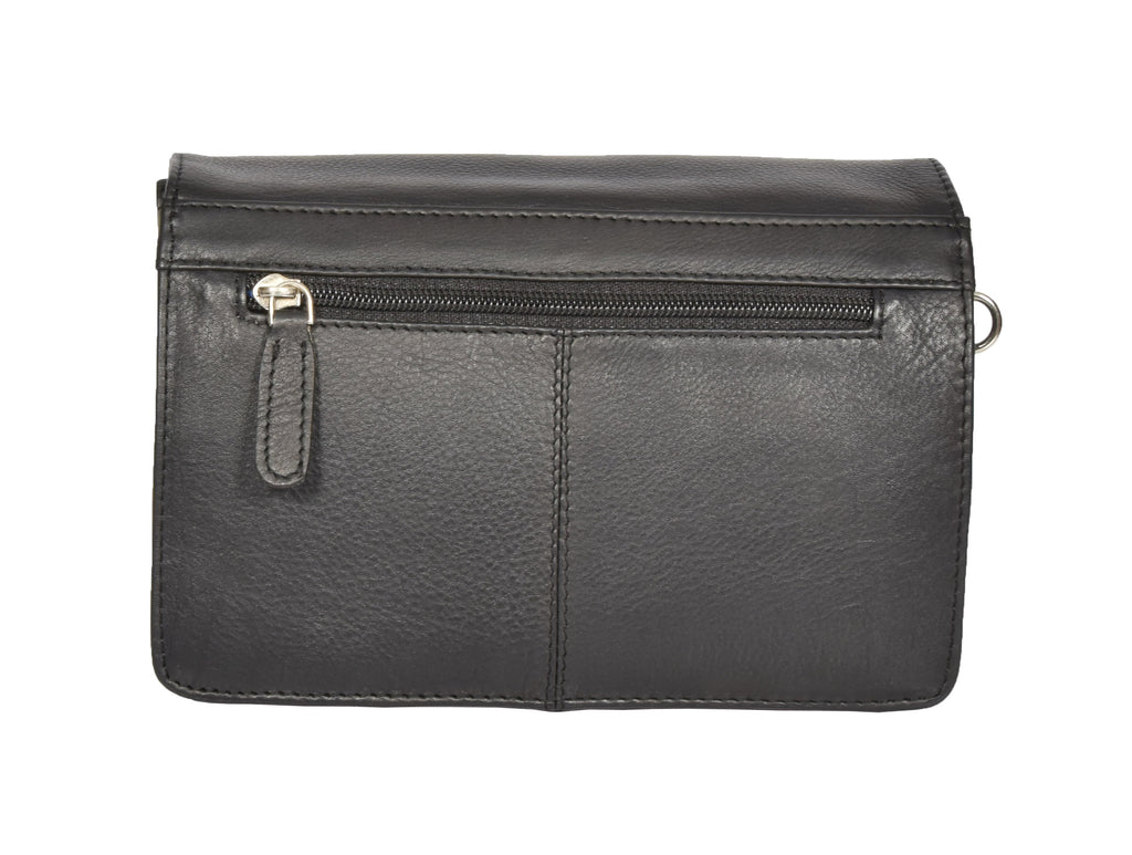 DR314 Lockable Leather Wrist Bag Black 5