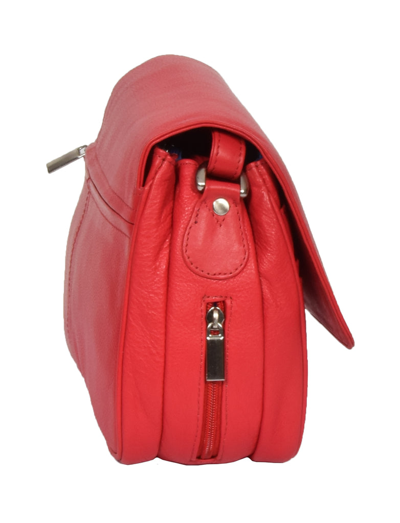 DR313 Women’s Leather Shoulder Messenger Handbag Red 4