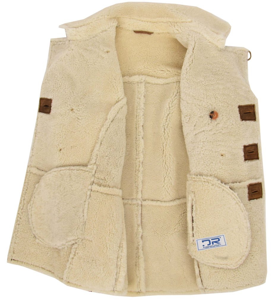 DR129 Men's Sheepskin Double Breasted Classic Jacket Cognac 6