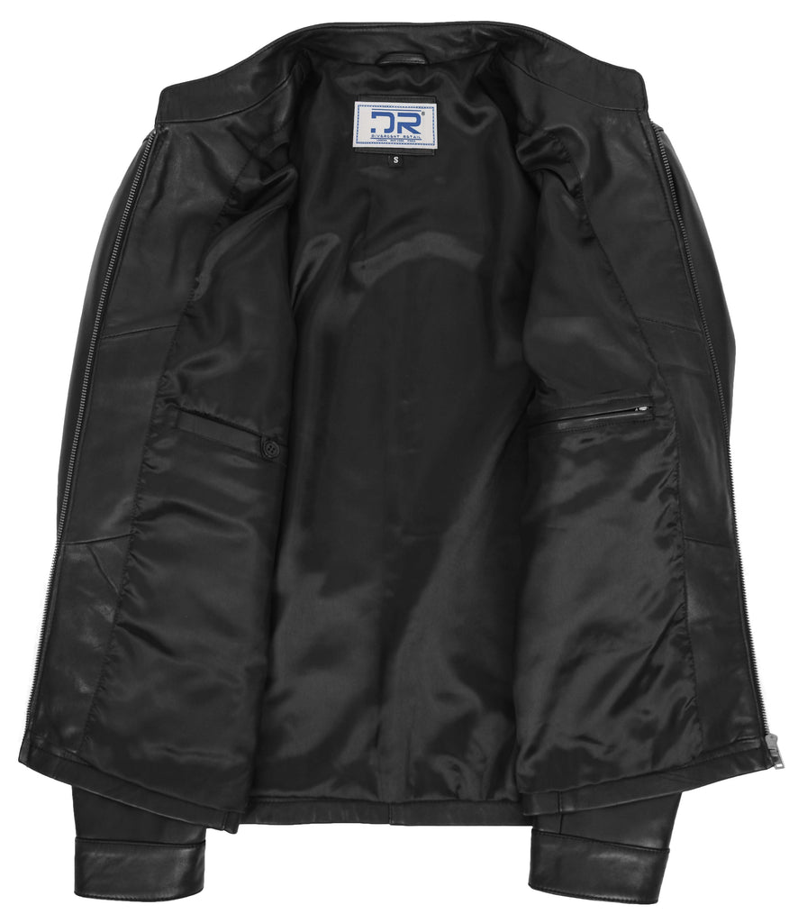 DR142 Men's Nappa Leather Biker Jacket Black 5