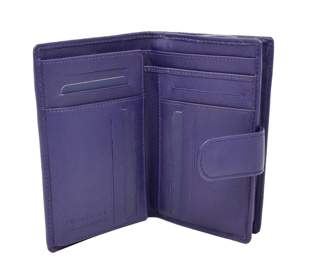 DR420 Women's Booklet Style Leather Purse Purple 6