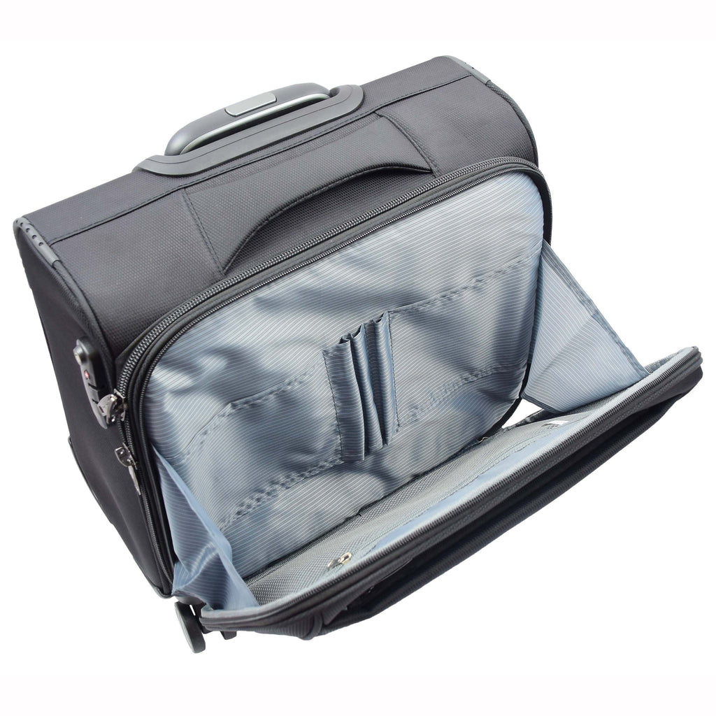 DR527 Pilot Case Cabin Bag With Four Wheels Black 8