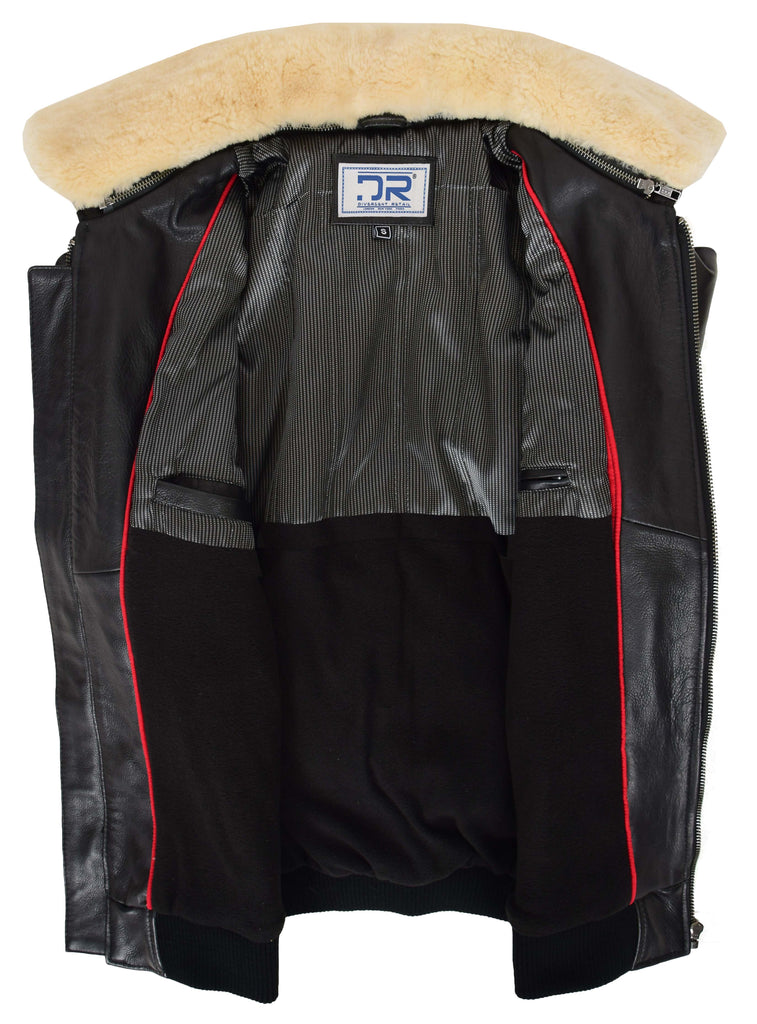 DR140 Men's Classic Leather Pilot Jacket Black 7
