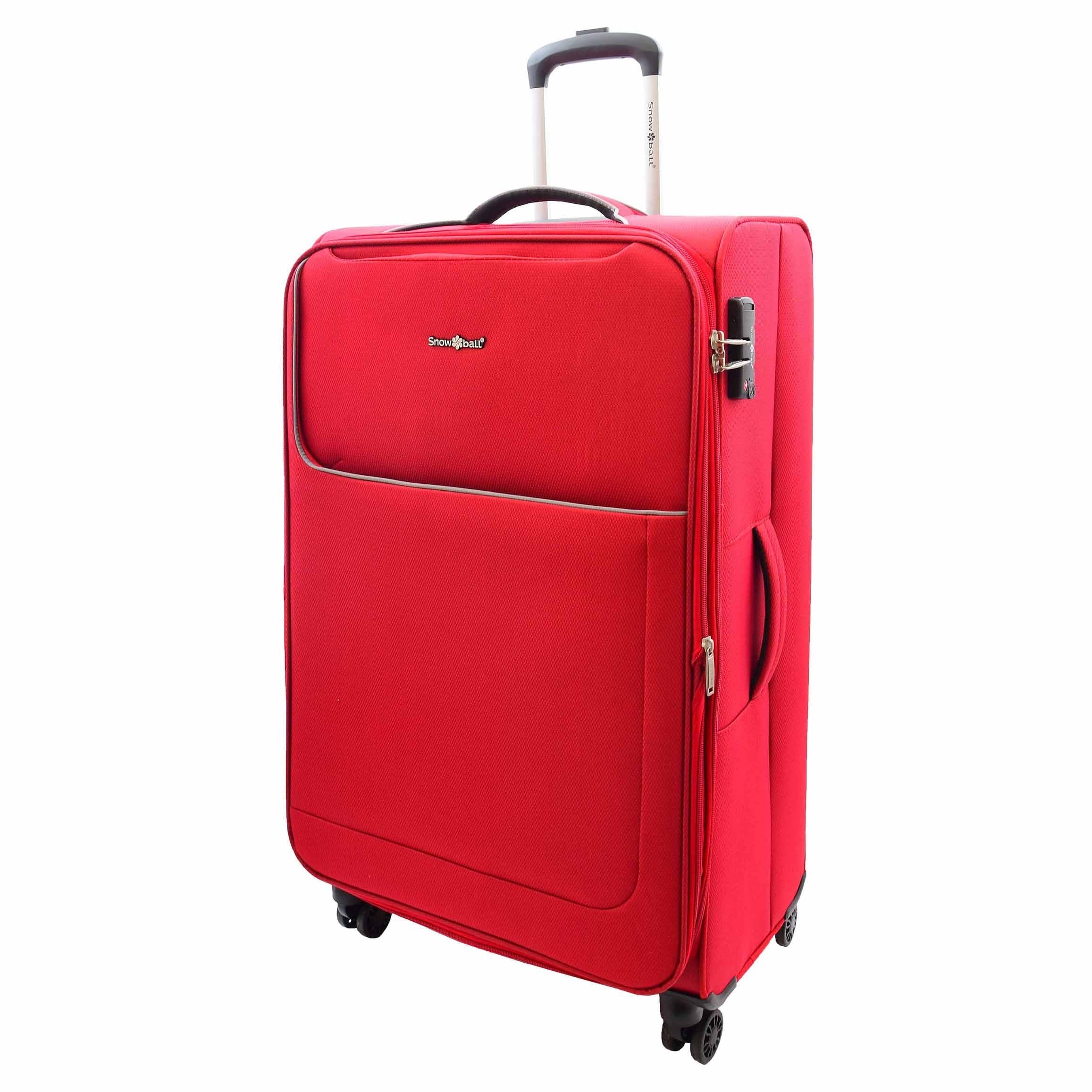 Four Wheel Soft Suitcase Luggage | Red | Divergent Retail