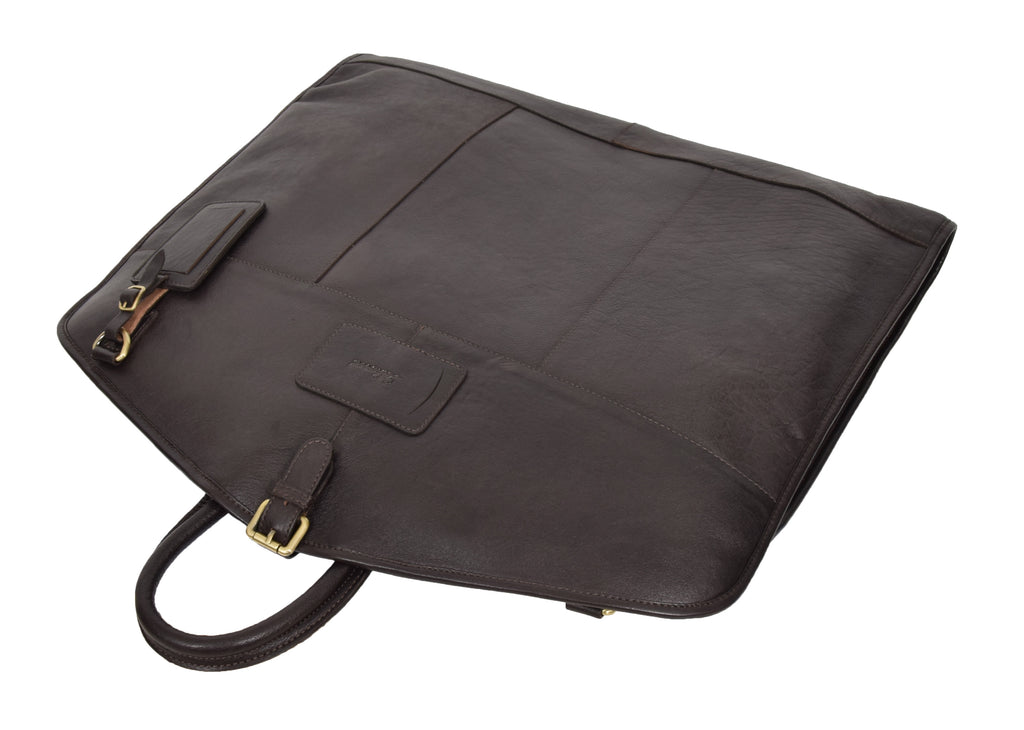 DR281 Buffalo Leather Suit Carrier Garment Bag Brown 6