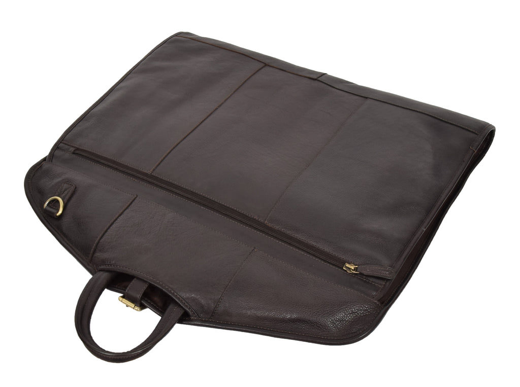 DR281 Buffalo Leather Suit Carrier Garment Bag Brown 7