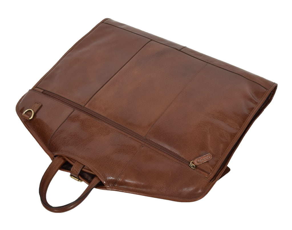 DR281 Buffalo Leather Suit Carrier Garment Bag Chestnut 8