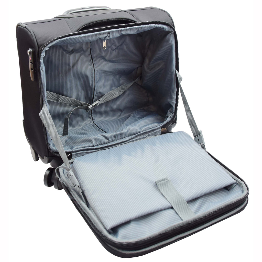 DR527 Pilot Case Cabin Bag With Four Wheels Black 9