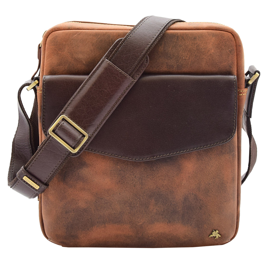 DR388 Men's Hunter Crossbody Bag Multi Pockets Tan 9